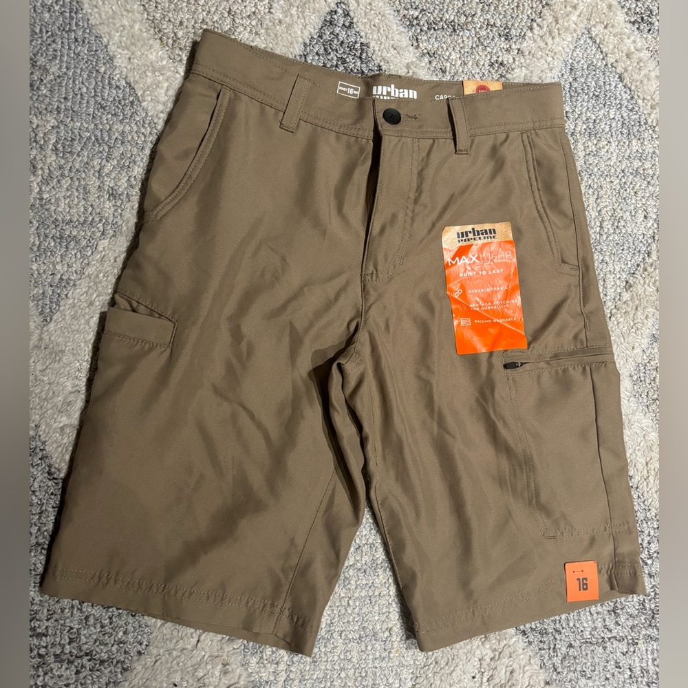 Urban Pipeline Tan Cargo Shorts Durable Cotton Blend